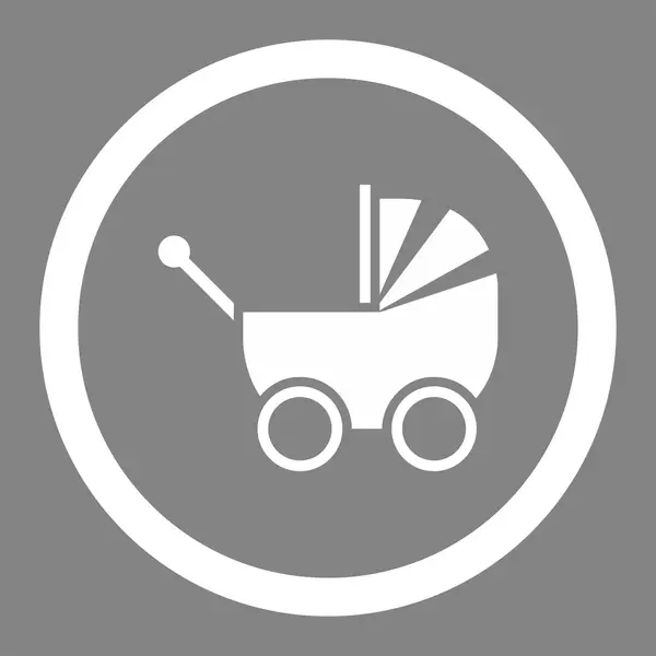 Kinderwagen afgeronde Vector Icon — Stockvector