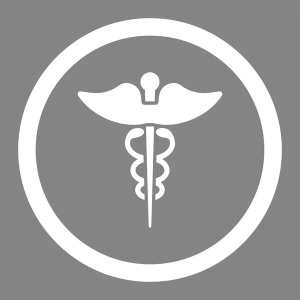 Caduceus omcirkelde Vector Icon — Stockvector