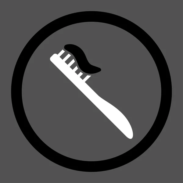 Icône vectorielle circulaire brosse à dents — Image vectorielle