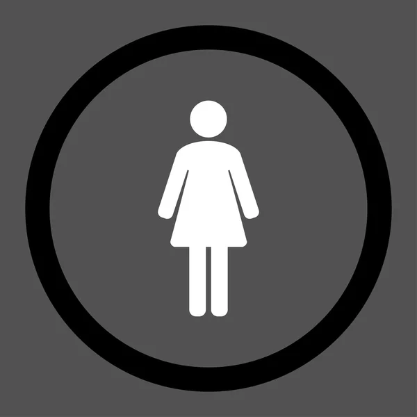 Icono vectorial redondeado femenino — Vector de stock