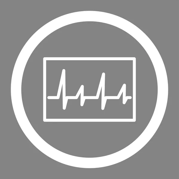 Icona vettoriale cerchiata ECG — Vettoriale Stock