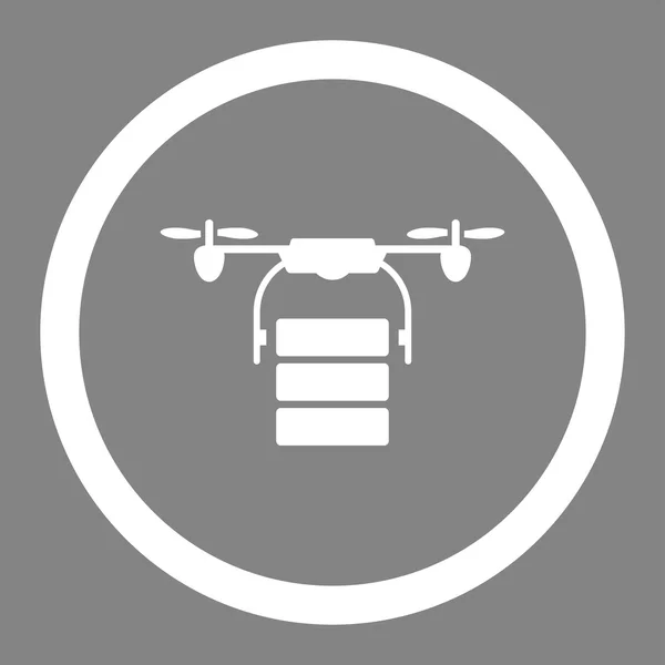 Icône vectorielle circulaire Nanocopter cargo — Image vectorielle