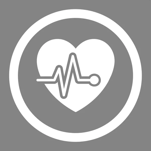 Heart Pulse Circled Vector Icon — Διανυσματικό Αρχείο