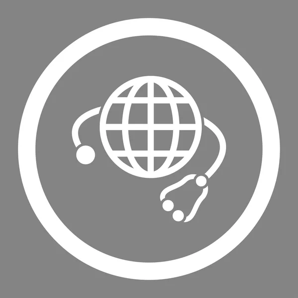 Global geneeskunde afgeronde Vector Icon — Stockvector