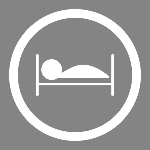 Ícone de vetor arredondado da cama do cliente — Vetor de Stock