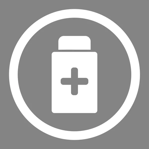 Medication Bottle Circled Vector Icon — Stockový vektor