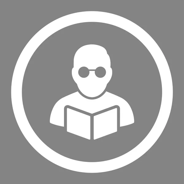 Βιβλίο μαθητή ανάγνωση σε κύκλο εικονίδιο του φορέα — Διανυσματικό Αρχείο