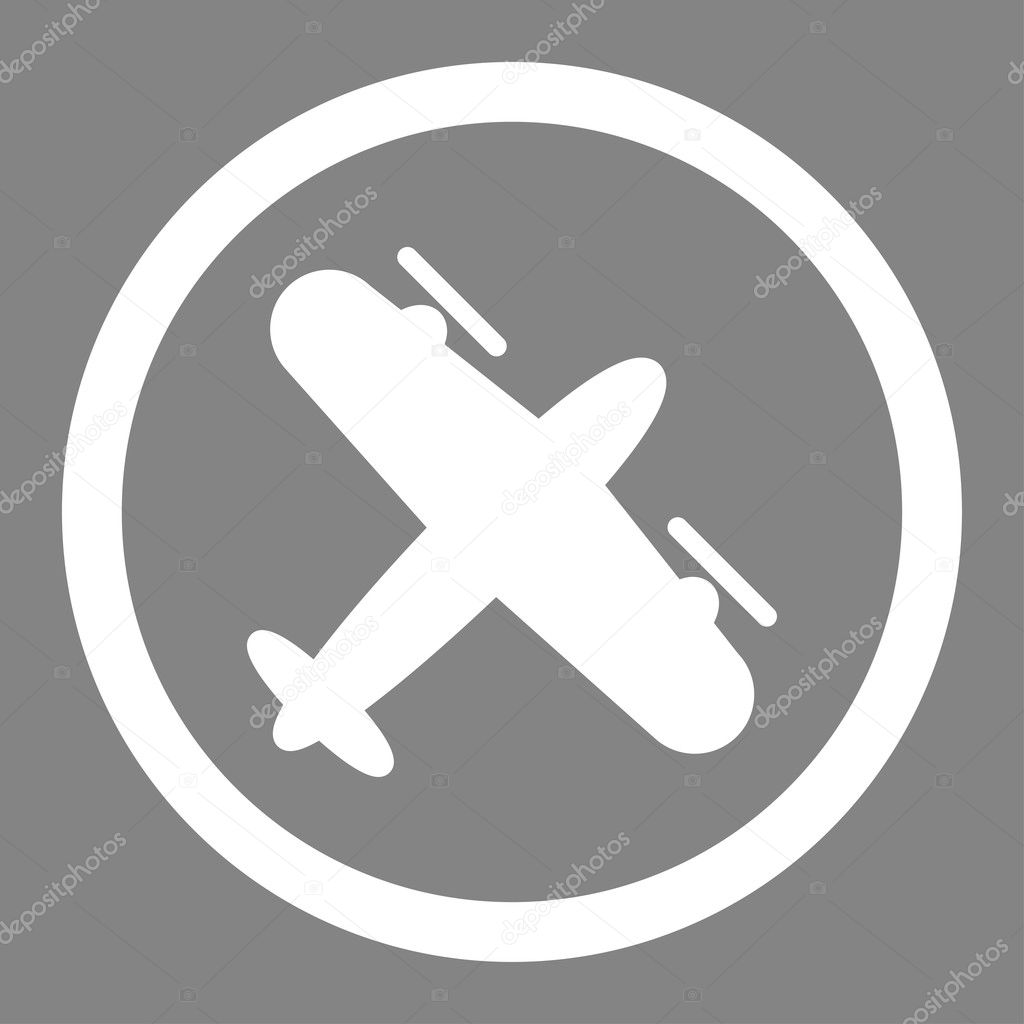 Screw Aeroplane Circled Vector Icon