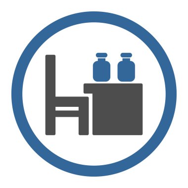 Eczacı veri kümesi yuvarlak vektör simgesi