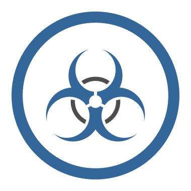 Biyo uyarı daire içinde vektör simgesi