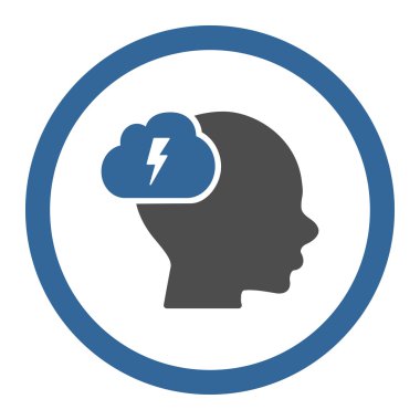 Düşünme yuvarlak vektör simgesi