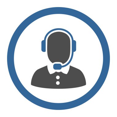 Call Center Operator Circled Vector Icon