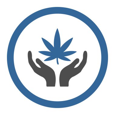 Kenevir bakım yuvarlak vektör simgesi