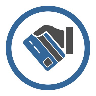 Kartı ödeme yuvarlak vektör simgesi