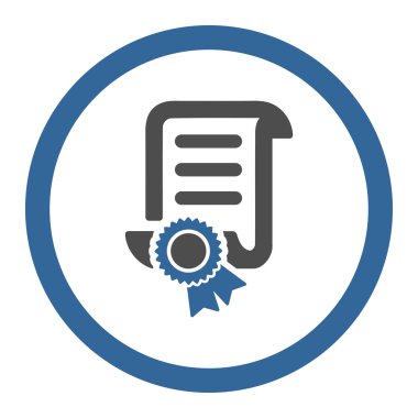 Sertifikalı kaydırma dosya yuvarlak vektör simgesi