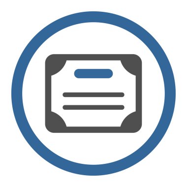 Sertifika daire içinde vektör simgesi