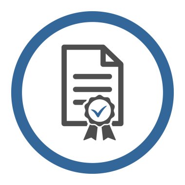 Daire içinde vektör simge sertifikalı