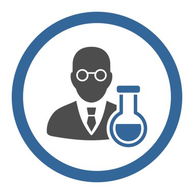 Kimyager yuvarlak vektör simgesi