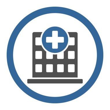 Hastane yuvarlak vektör simgesi