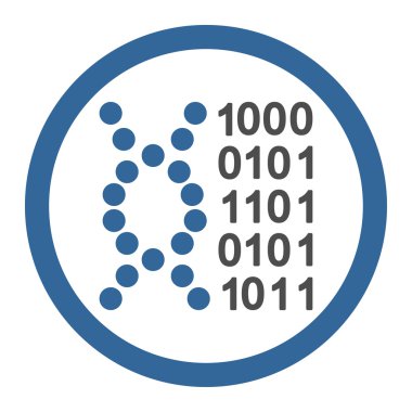 DNA kodu daire içinde vektör simgesi
