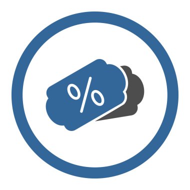 İndirim kuponları yuvarlak vektör simgesi