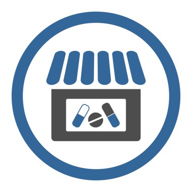 Eczane yuvarlak vektör simgesi