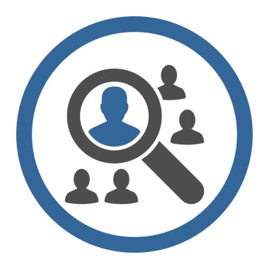 İstemciler yuvarlak vektör simge keşfetmek