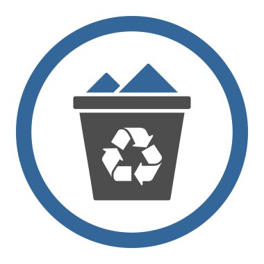 Full Rubbish Basket Circled Vector Icon