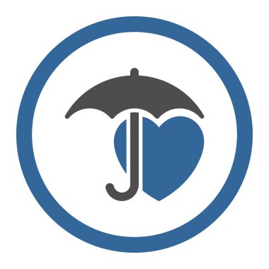 Kalp koruma yuvarlak vektör simgesi