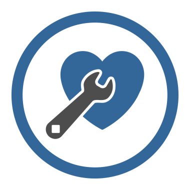 Kalp onarım yuvarlak vektör simgesi