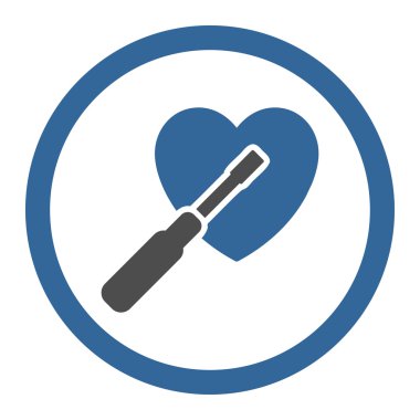 Kalp daire içinde vektör simge ayarlama