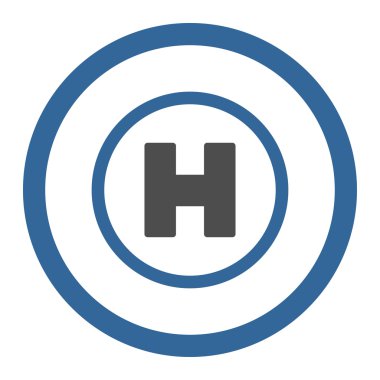 Helicopter Landing Circled Vector Icon