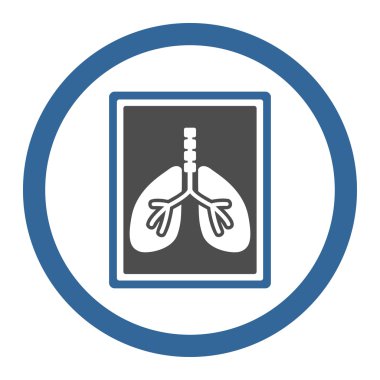 Akciğer röntgeni fotoğraf vektör simgesi daire