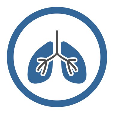 Akciğerler daire içinde vektör simgesi