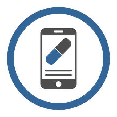 İlaç Online bilgi yuvarlak vektör simgesi