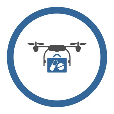Medical Copter Delivery Rounded Vector Icon