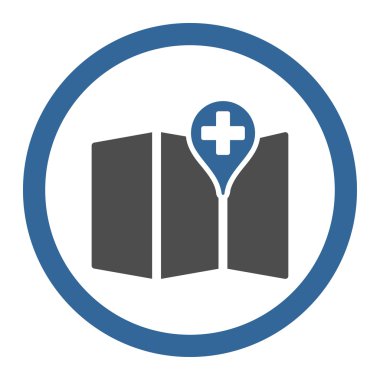 Medical Map Circled Vector Icon