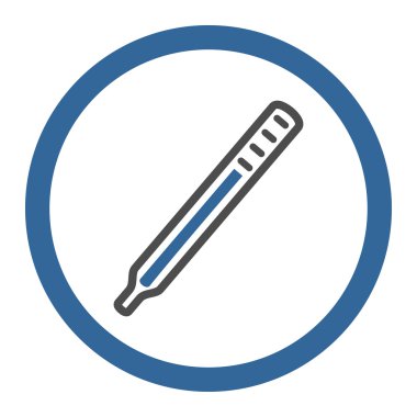 Tıbbi termometre yuvarlak vektör simgesi