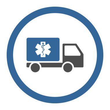 Tıbbi sevk irsaliyesi yuvarlak vektör simgesi