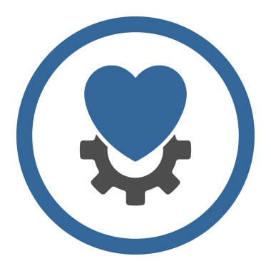 Mekanik Kalp yuvarlak vektör simgesi