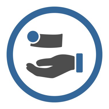 Para ödeme yuvarlak vektör simgesi