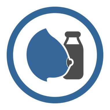 Anne sütü yuvarlak vektör simgesi