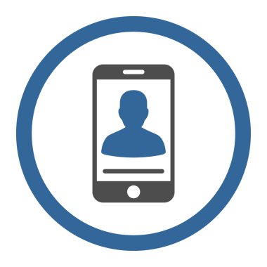 Mobil iletişim yuvarlak vektör simgesi