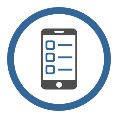 Mobil listesi yuvarlak vektör simgesi