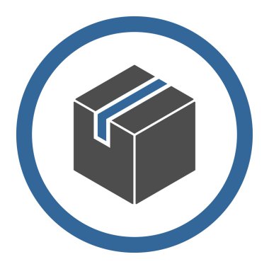 Paket yuvarlak vektör simgesi