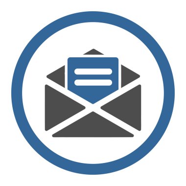 Açık posta yuvarlak vektör simgesi