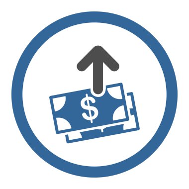 Para yuvarlak vektör simge harcamak