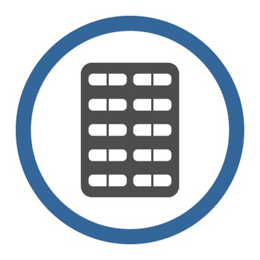 Hap Blister yuvarlak vektör simgesi