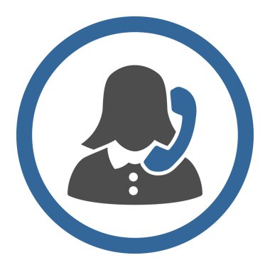 Resepsiyonist yuvarlak vektör simgesi