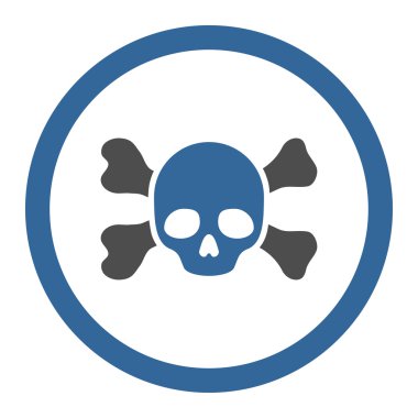 Skull And Bones Circled Vector Icon